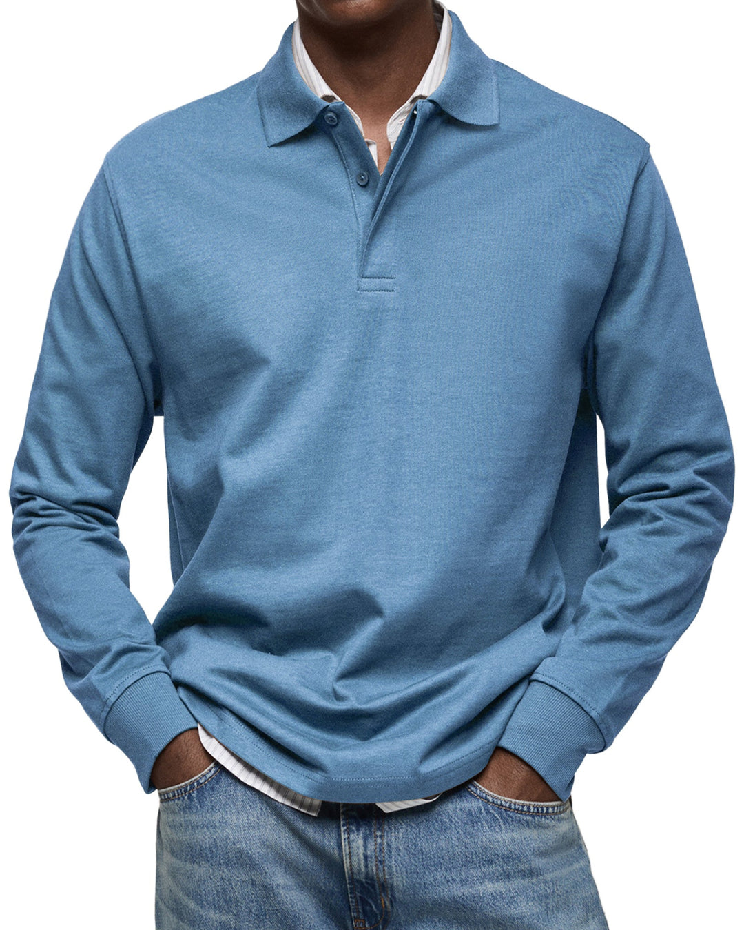 Olivier - Men's Luxury Long Sleeve Polo Shirt