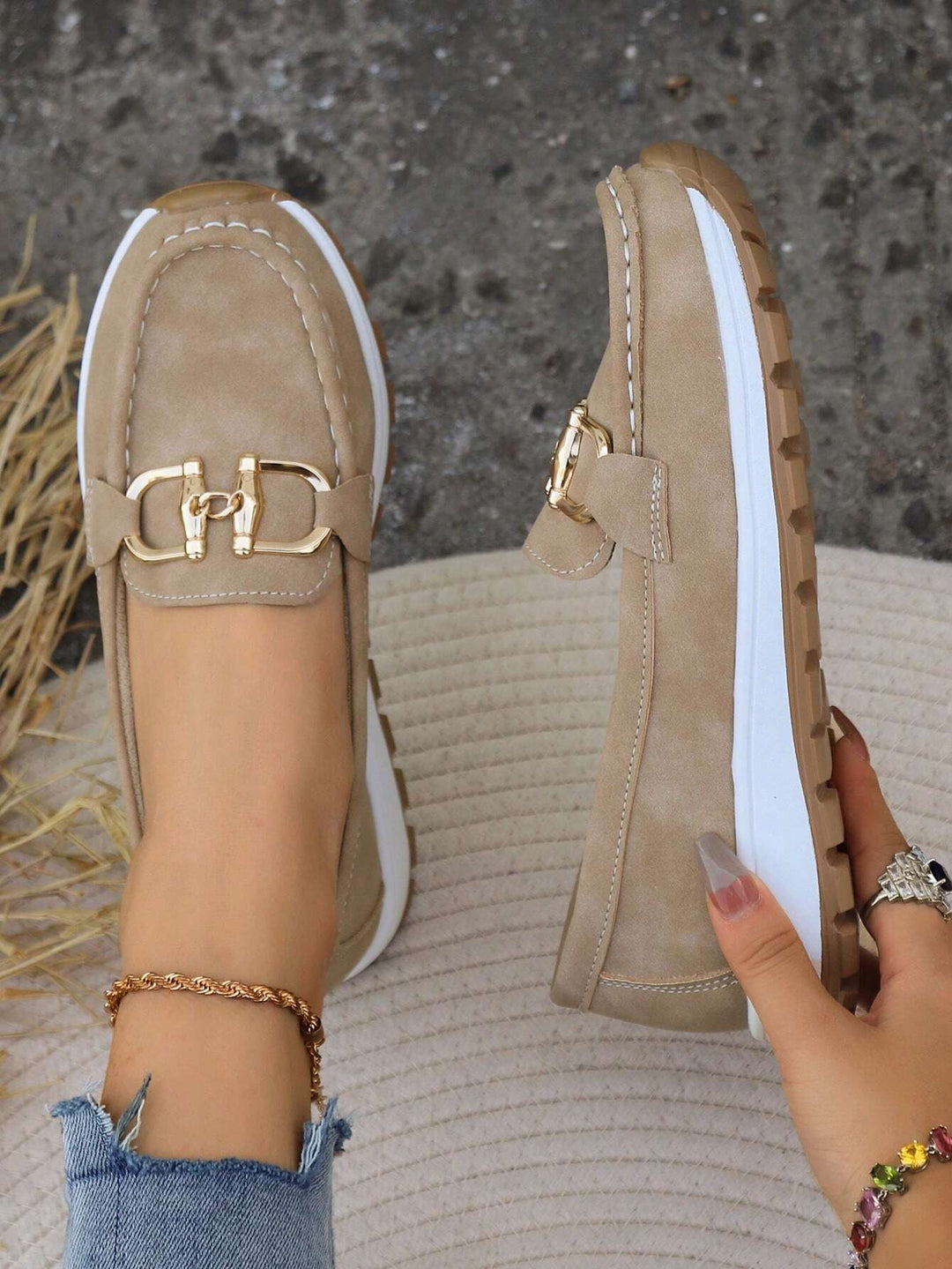 Celeste | Flat Buckle Loafers