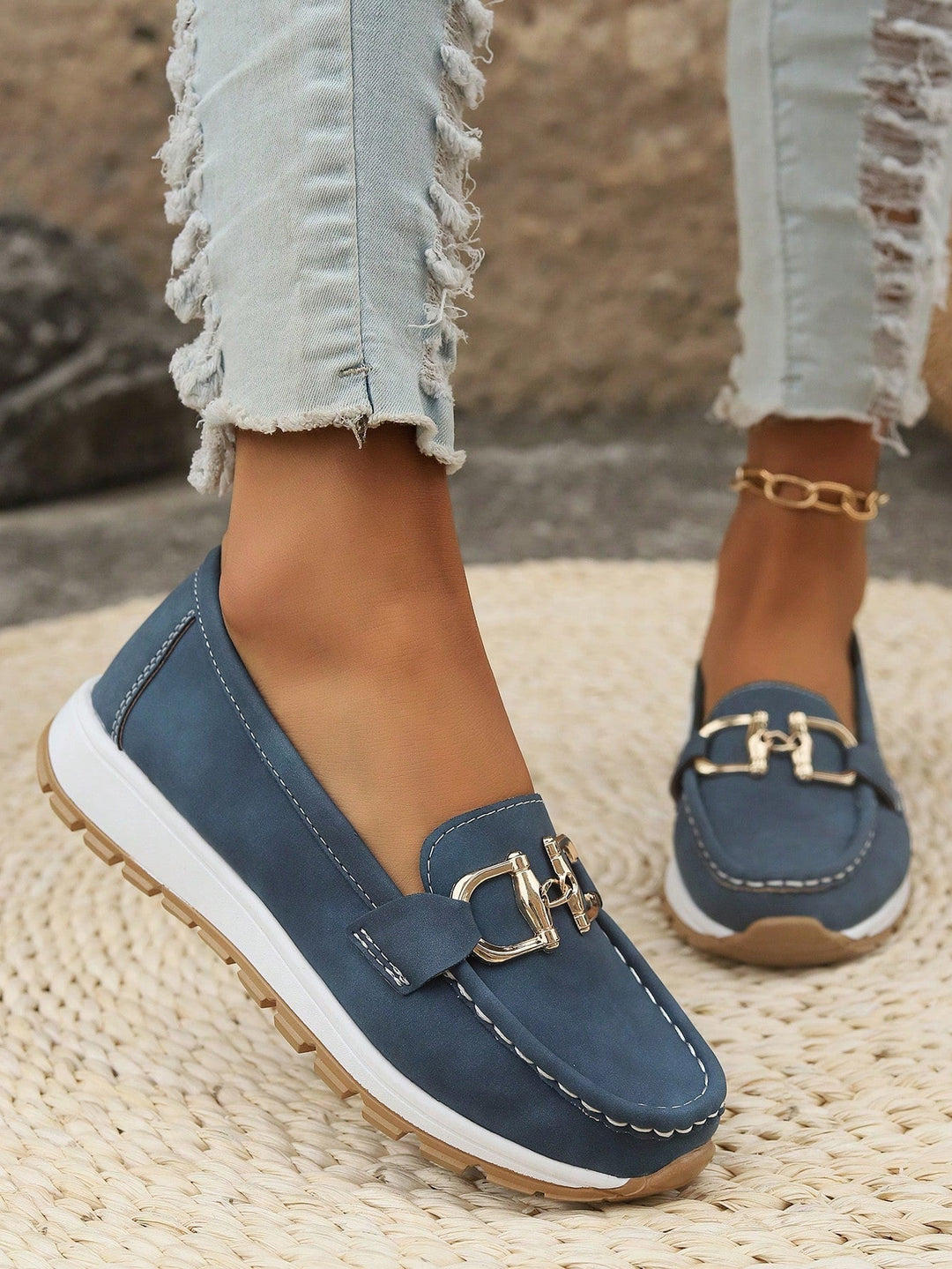 Celeste | Flat Buckle Loafers