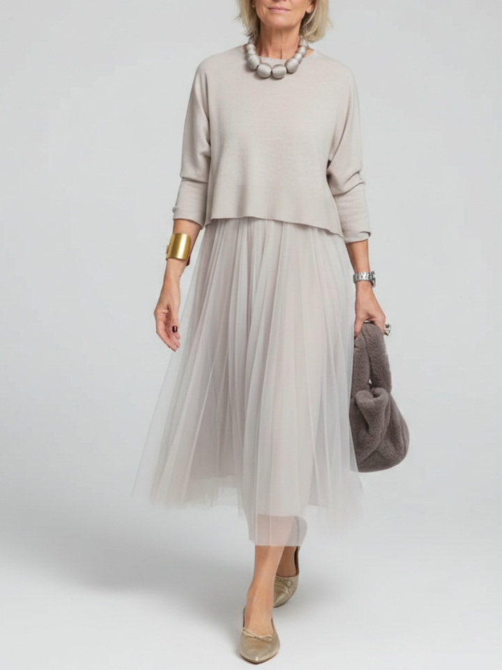 Zanelia | Elegant Tulle Sweater Dress