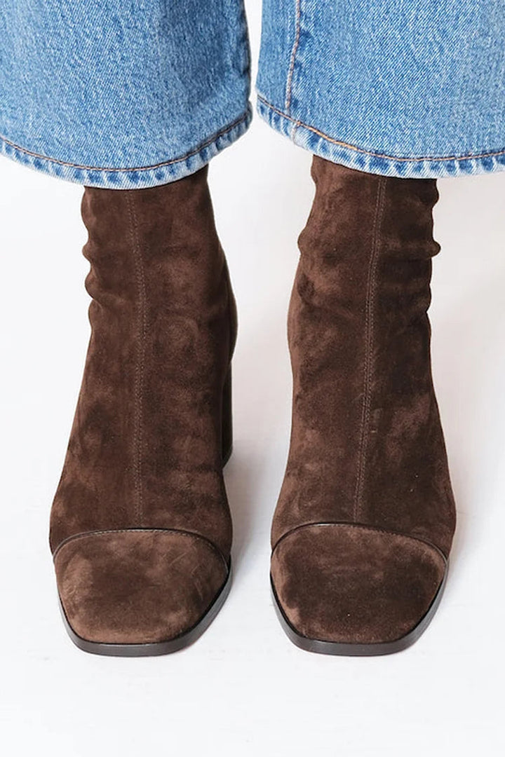 Violet | Square-Toe Heeled Boots