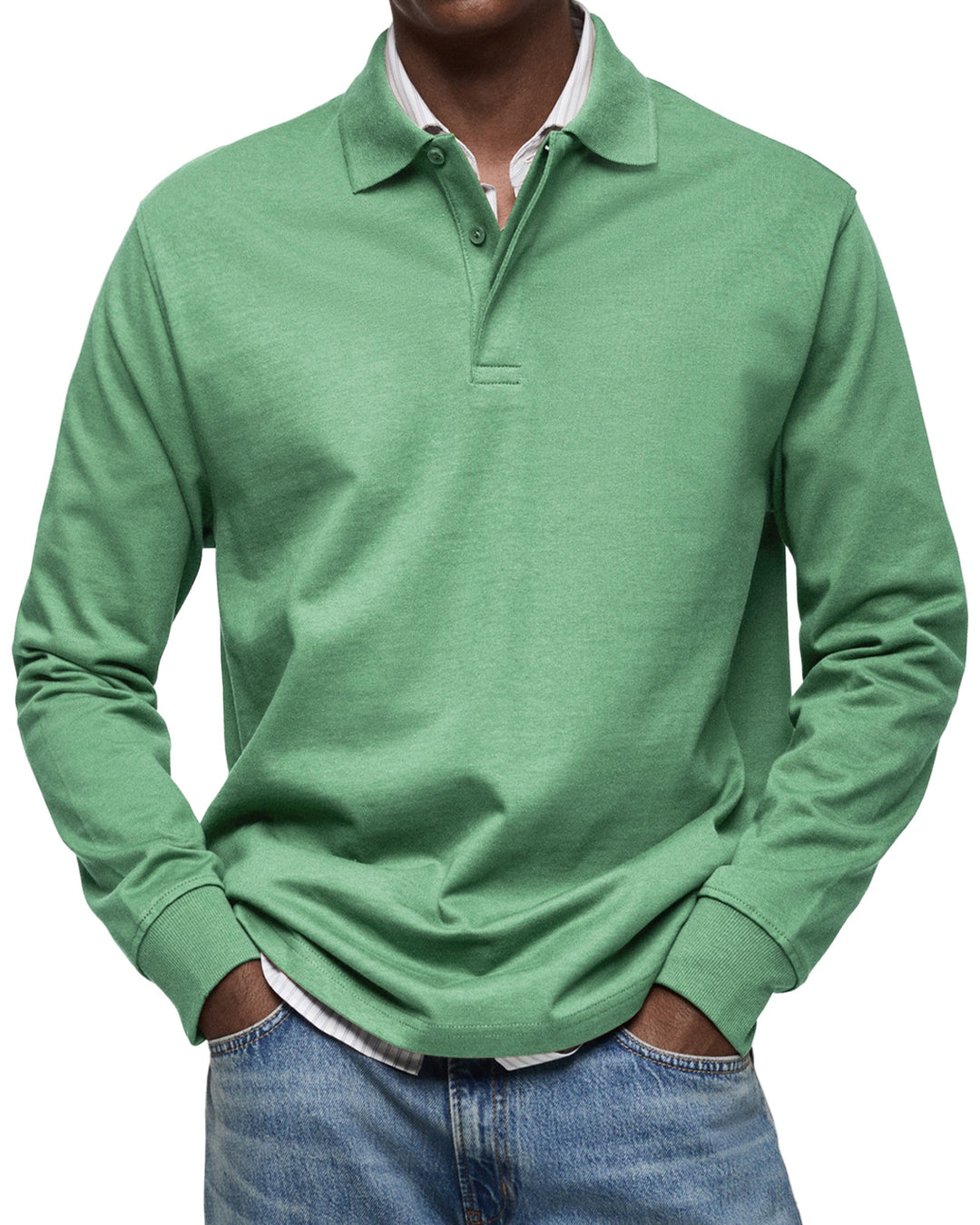 Olivier - Men's Luxury Long Sleeve Polo Shirt