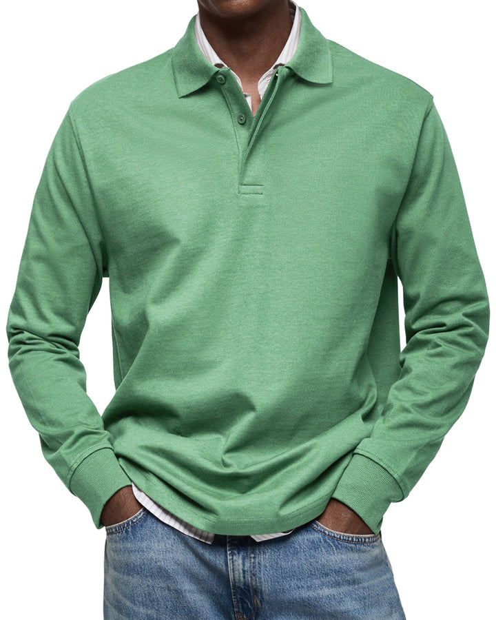 Olivier - Men's Luxury Long Sleeve Polo Shirt