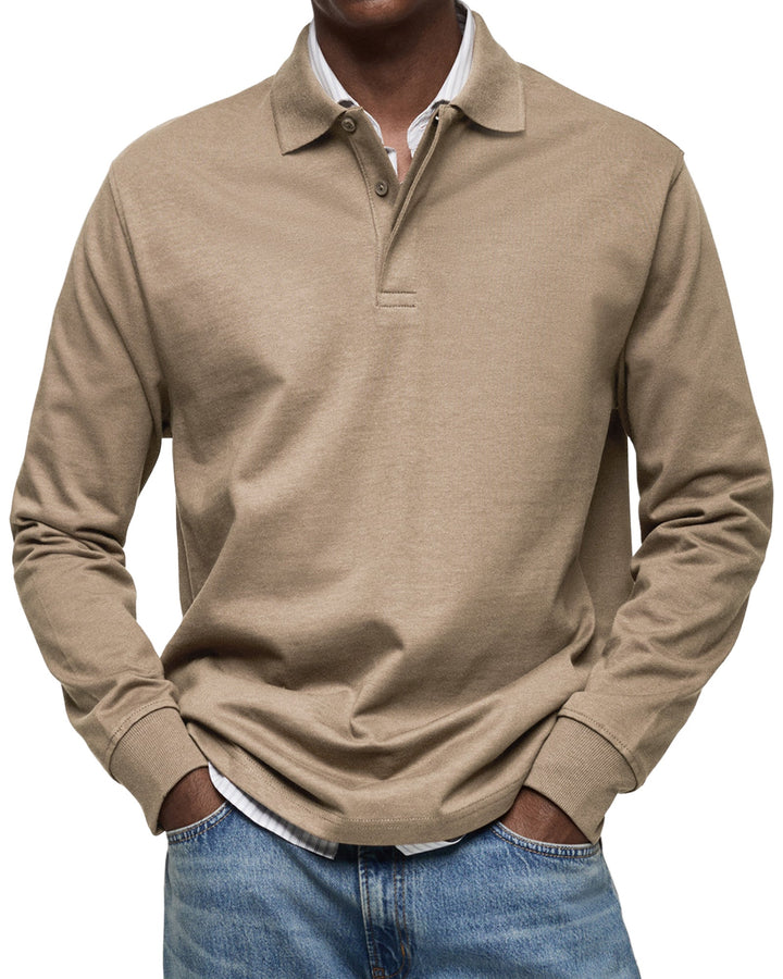 Olivier - Men's Luxury Long Sleeve Polo Shirt