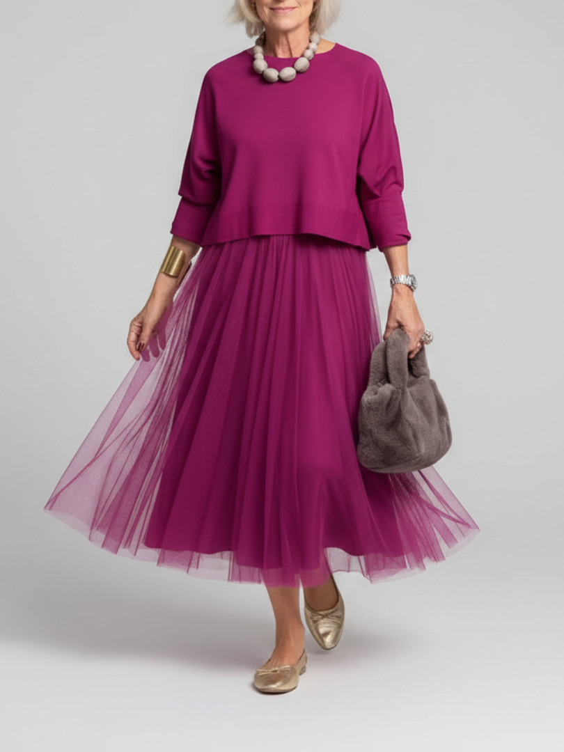 Zanelia | Elegant Tulle Sweater Dress