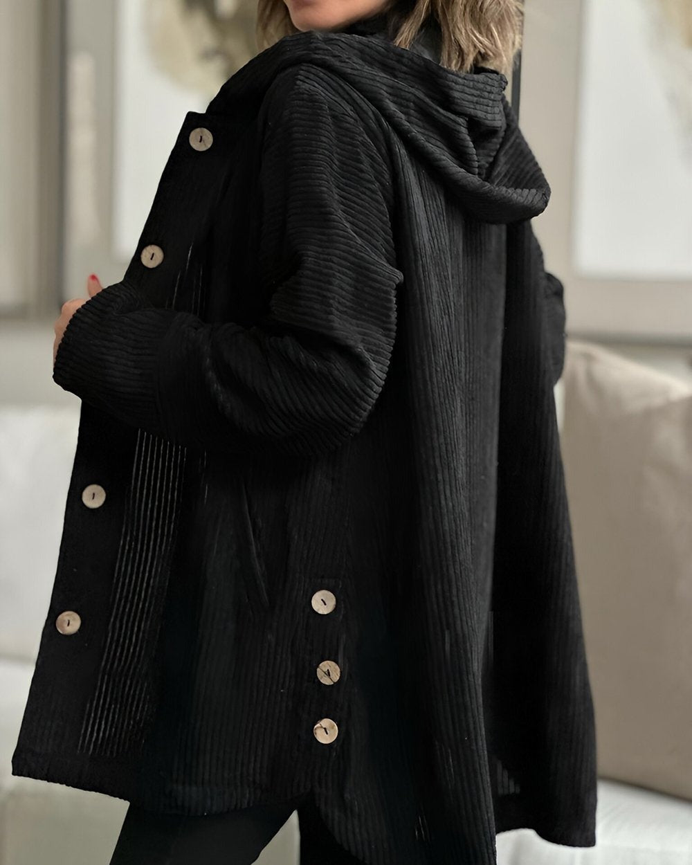 Helga | Cozy velvet jacket with hood