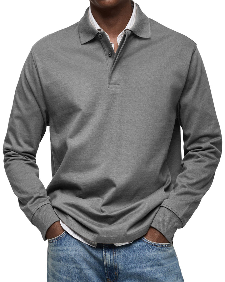 Olivier - Men's Luxury Long Sleeve Polo Shirt