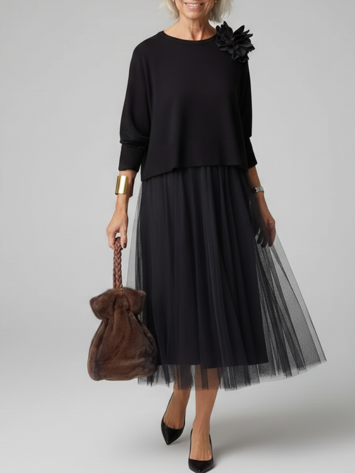 Zanelia | Elegant Tulle Sweater Dress