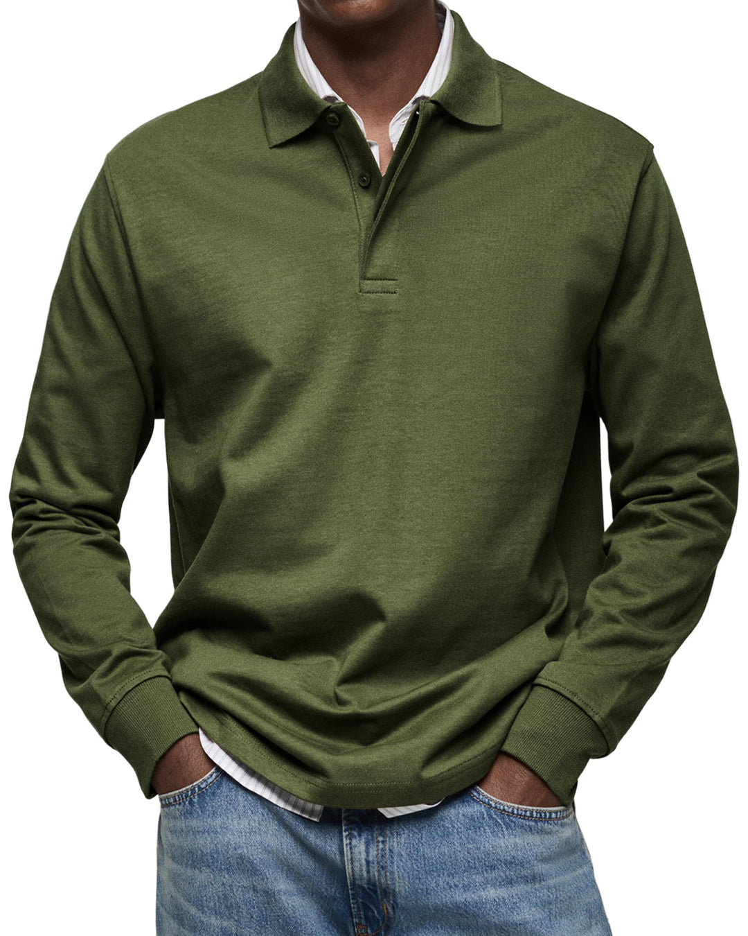 Olivier - Men's Luxury Long Sleeve Polo Shirt