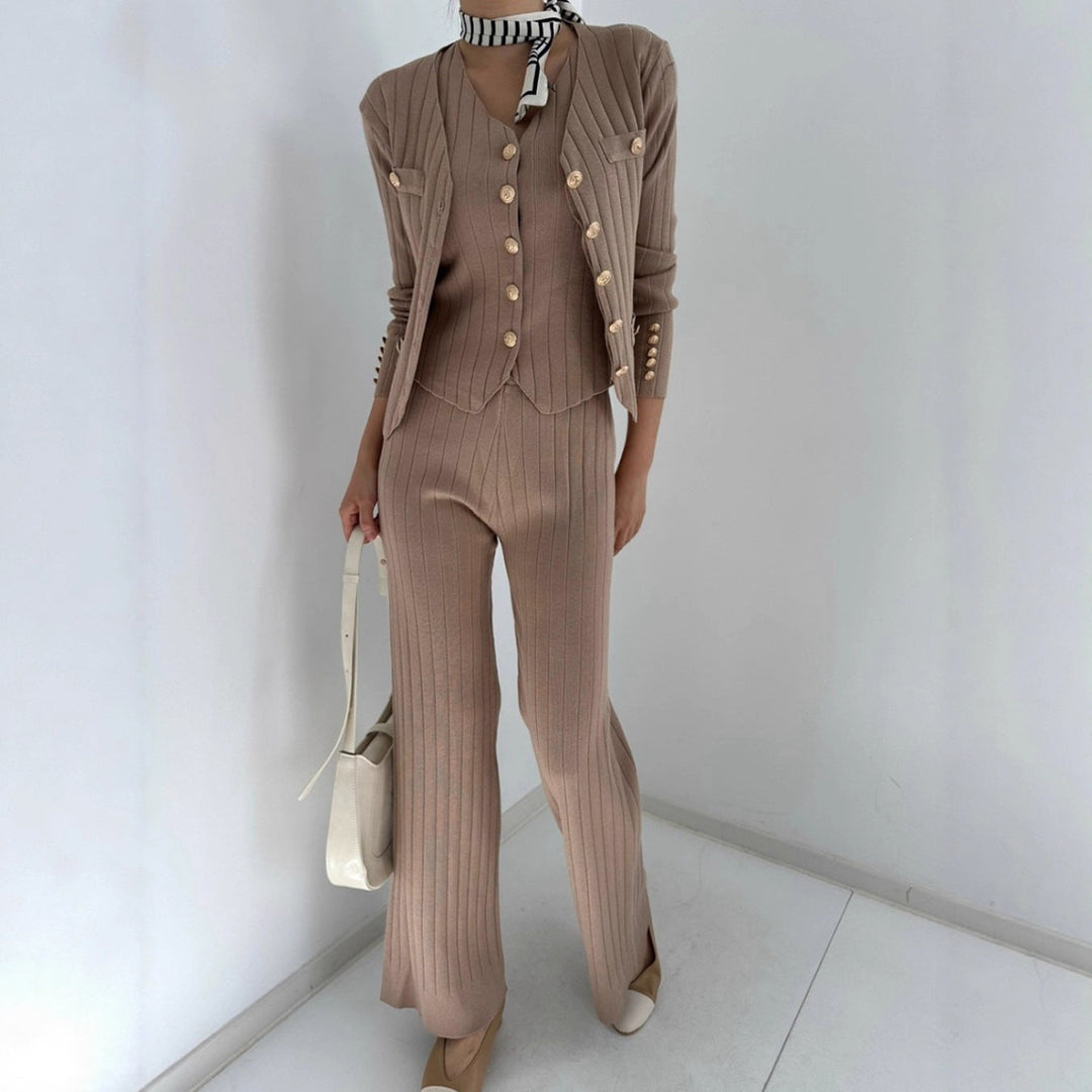 Lainey | Ribbed Knit Three Piece Set