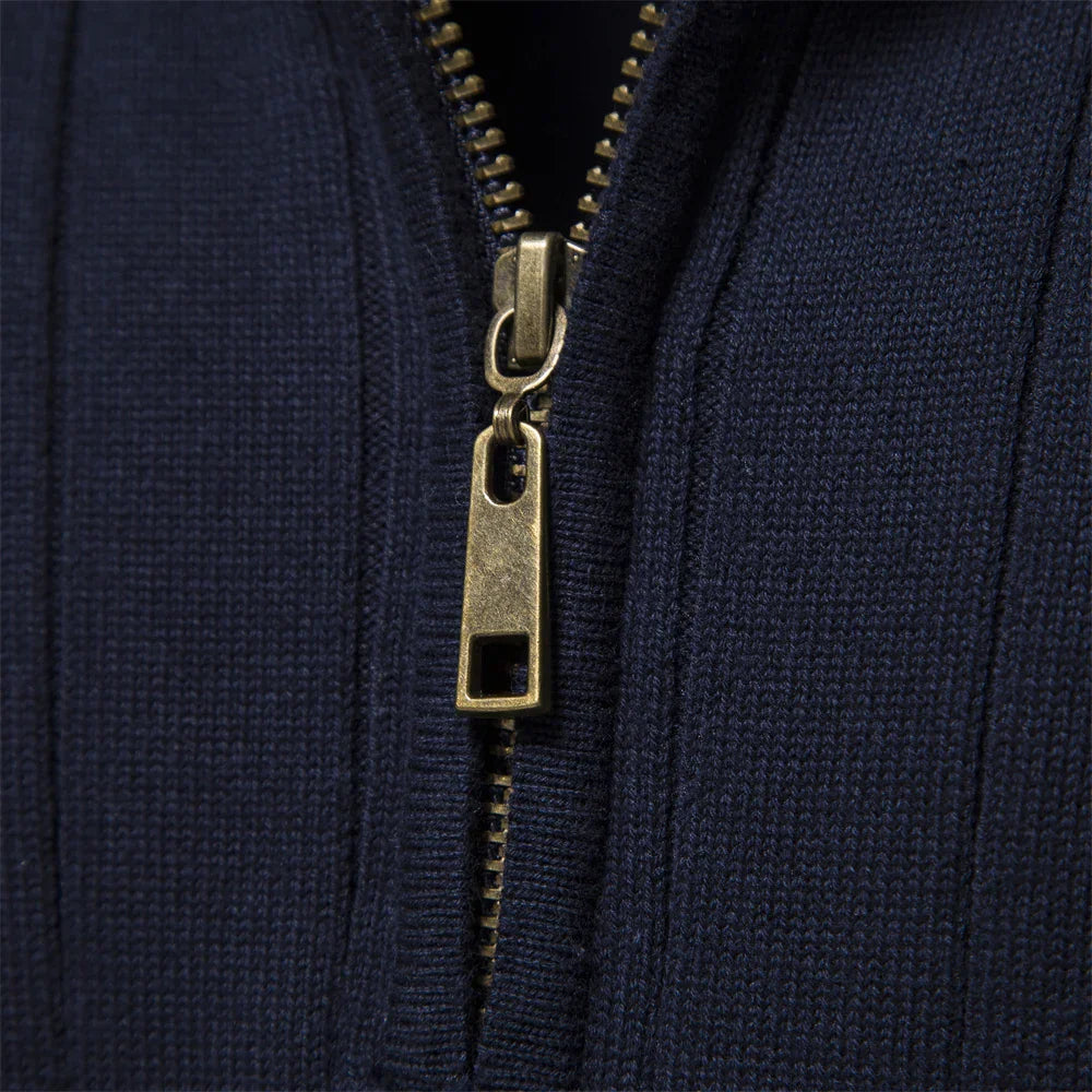 Aloïs - Men's winter sweater with zipped neck and optimal warmth