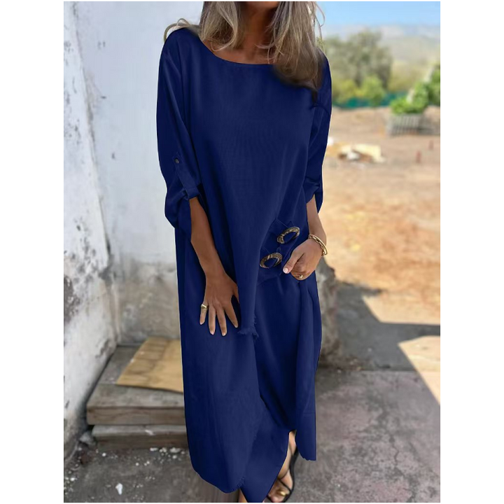 Velora | New Cotton-Linen Dress + Pants - Comfortable Two-Piece Set