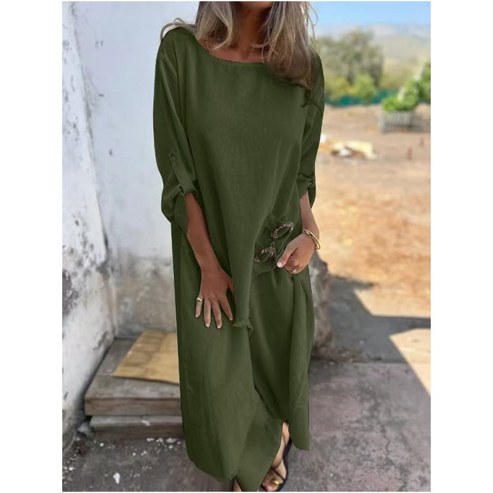 Velora | New Cotton-Linen Dress + Pants - Comfortable Two-Piece Set
