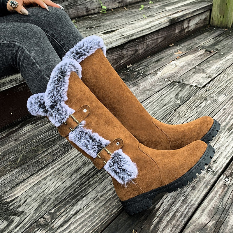 Thick Plush Mid-Calf Snowboots